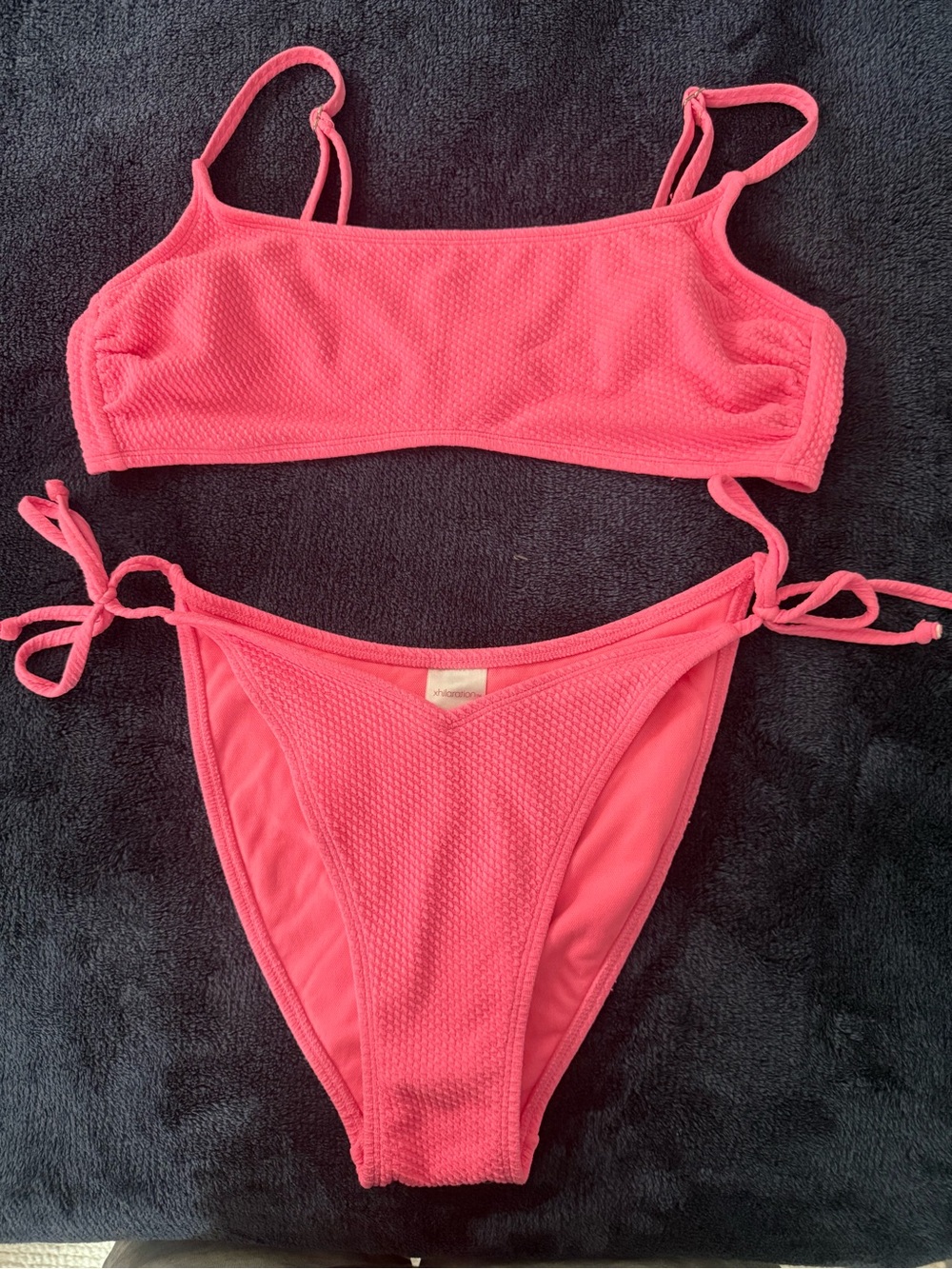 Xhilaration Pink Textured Two-Piece Bikini
